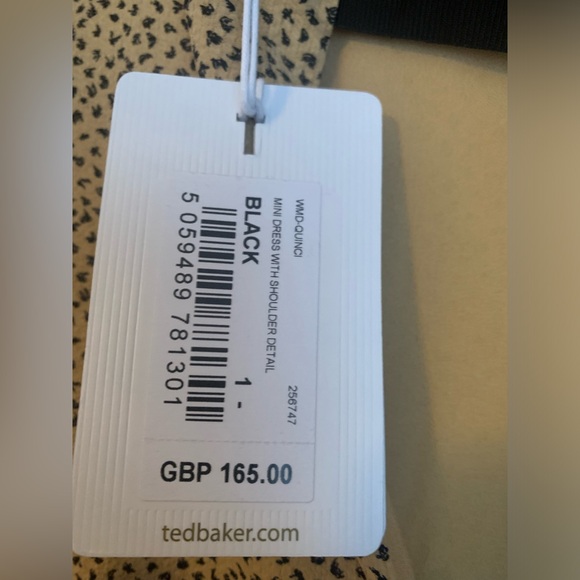 Ted Baker London Quinci mini dress with shoulder detail size 1 - Picture 3 of 5